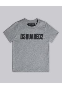 DSQUARED2 KIDS - Szara koszulka z logo 0-3 lata. Kolor: szary. Materiał: bawełna. Sezon: lato. Styl: klasyczny