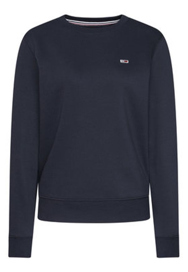 Tommy Jeans Bluza Fleece DW0DW09227 Granatowy Regular Fit. Kolor: niebieski. Materiał: bawełna, syntetyk