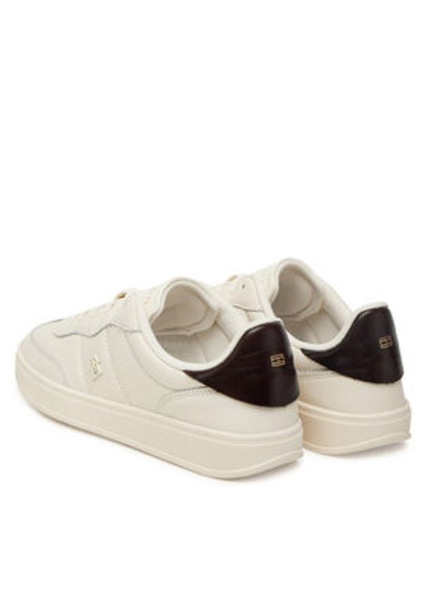 TOMMY HILFIGER - Tommy Hilfiger Sneakersy Heritage Shiny FW0FW08823 Biały. Kolor: biały. Materiał: skóra
