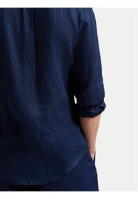 Polo Ralph Lauren Koszula 710968925002 Granatowy Slim Fit. Typ kołnierza: polo. Kolor: niebieski. Materiał: len #7