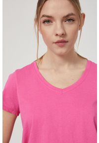 medicine - Medicine - T-shirt bawełniany Basic. Okazja: na co dzień. Kolor: różowy. Materiał: bawełna. Wzór: gładki. Styl: casual #3