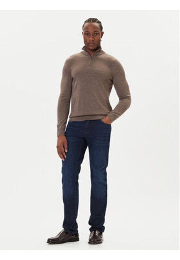 JOOP! Sweter 17 JK-03Dario 30032603 Brązowy Modern Fit. Kolor: brązowy. Materiał: wełna