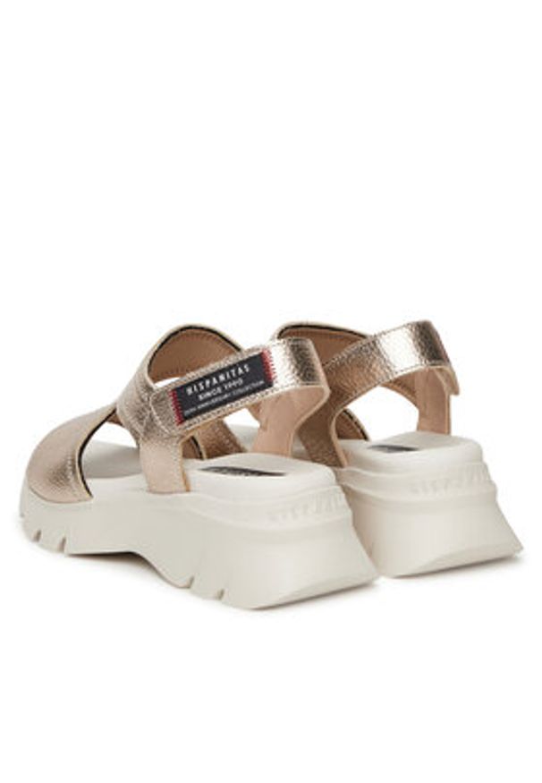 Hispanitas Sandały Dakar HV254010 Złoty. Kolor: złoty. Materiał: skóra