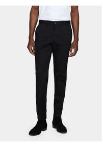 Sisley Chinosy 4AIHSF021 Czarny Slim Fit. Kolor: czarny. Materiał: bawełna #1