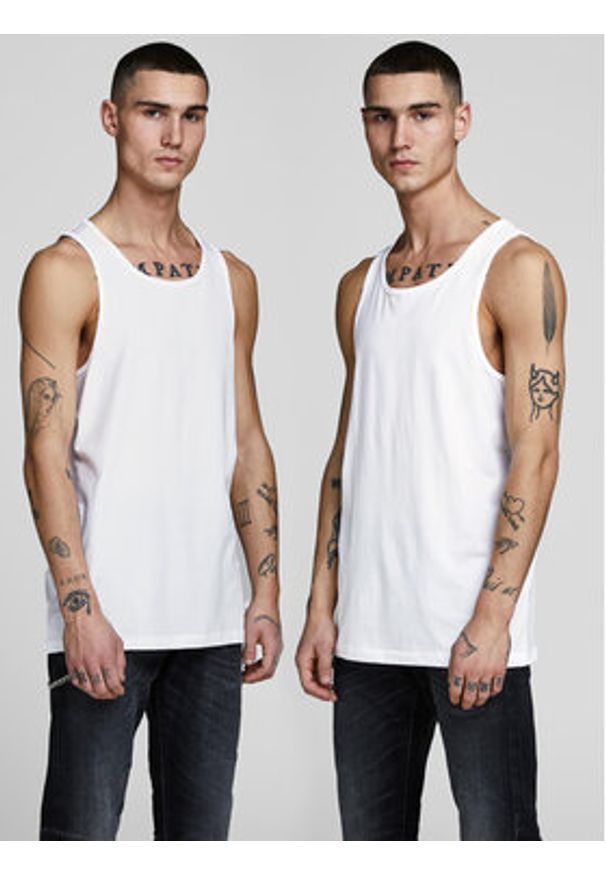 Jack & Jones Komplet tank topów Basic 12133910 Biały Regular Fit. Kolor: biały. Materiał: bawełna