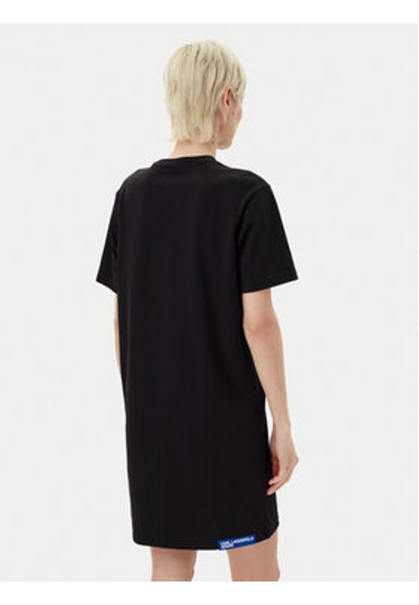 Karl Lagerfeld Jeans Sukienka codzienna A2W13028 Czarny Regular Fit. Okazja: na co dzień. Kolor: czarny. Materiał: bawełna. Typ sukienki: proste. Styl: casual