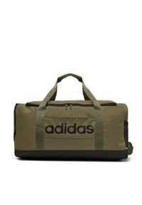 Adidas - adidas Torba Linear Duffel Medium IN6119 Khaki. Kolor: brązowy. Materiał: materiał #2