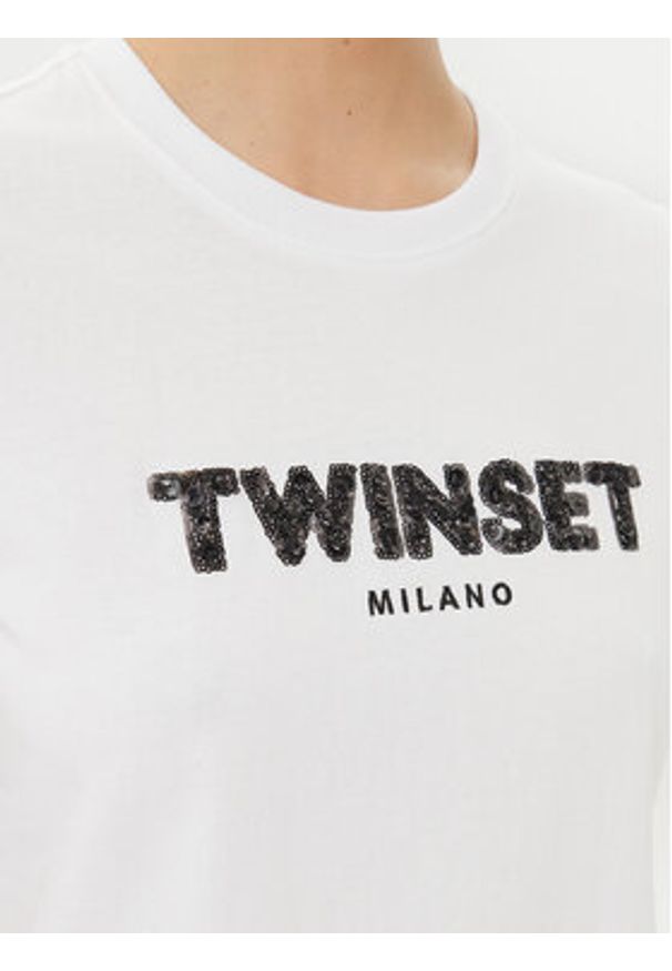 TwinSet - TWINSET T-Shirt 251TP2070 Biały Regular Fit. Kolor: biały. Materiał: bawełna