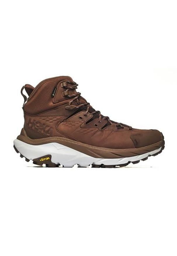 Buty trekkingowe męskie Hoka One One M Kaha 2 Gtx. Zapięcie: sznurówki. Kolor: brązowy. Materiał: skóra. Szerokość cholewki: normalna. Sport: turystyka piesza