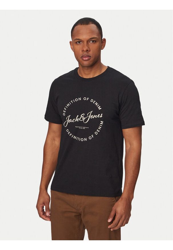 Jack & Jones T-Shirt Grayson 12288377 Czarny Regular Fit. Kolor: czarny. Materiał: bawełna