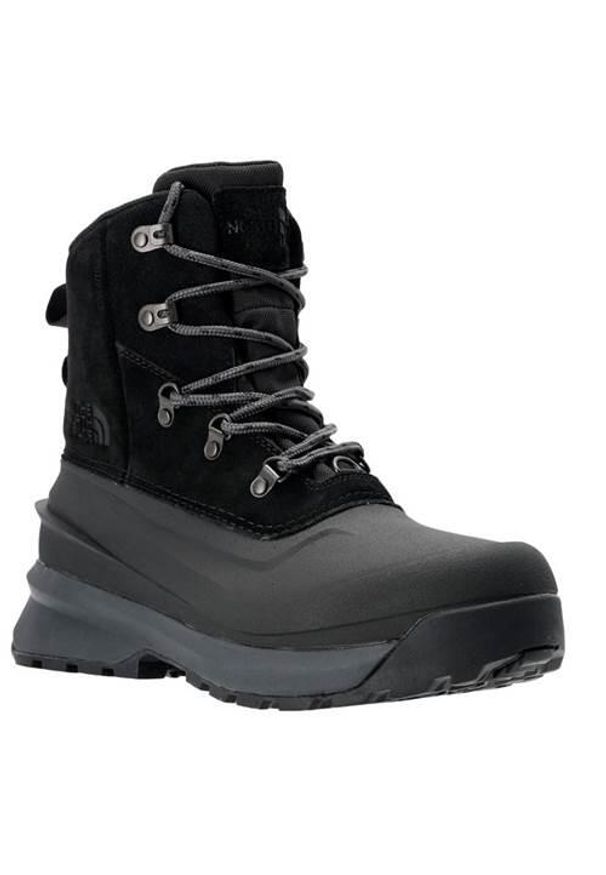 Buty do chodzenia męskie The North Face Chilkat V Lace WP. Wysokość cholewki: za kostkę. Zapięcie: sznurówki. Kolor: czarny. Materiał: materiał, skóra, syntetyk. Szerokość cholewki: normalna. Sport: turystyka piesza