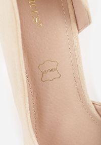 Born2be - Beżowe Szpilki Vices ze Skórzaną Wkładką i Wycięciem z Boku Olialira. Okazja: na co dzień. Nosek buta: szpiczasty. Kolor: beżowy. Materiał: skóra. Obcas: na szpilce. Styl: wizytowy, casual, elegancki. Wysokość obcasa: średni #3