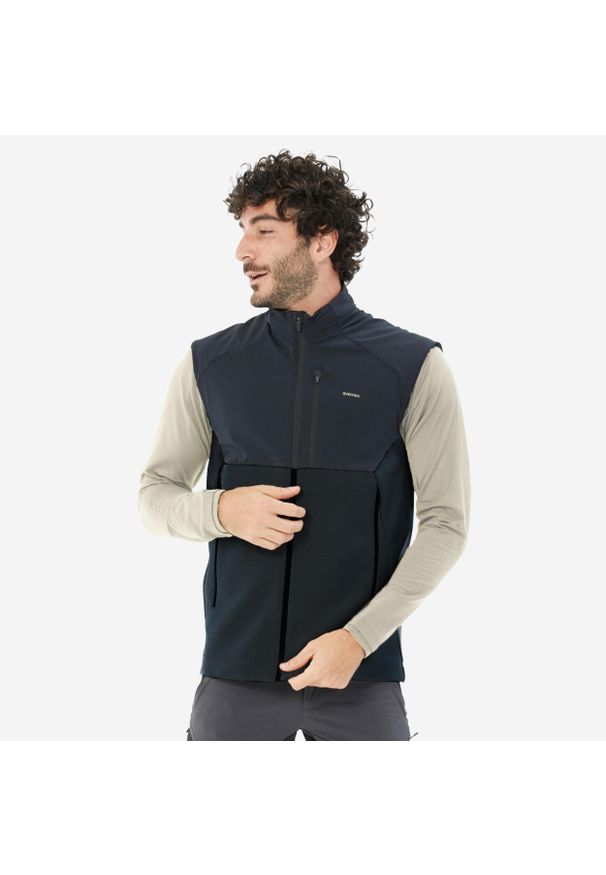 quechua - Kamizelka turystyczna męska polarowa Quechua MH500. Kolor: czarny. Materiał: polar. Sport: turystyka piesza