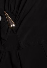 Born2be - Czarny Elegancki Komplet Szerokie Spodnie i Bluzka z Usztywnianymi Ramionami Sewesta. Kolor: czarny #4