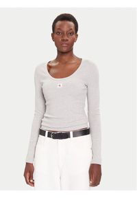Calvin Klein Jeans Bluzka LV047D218G Szary Slim Fit. Kolor: szary. Materiał: bawełna