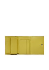Calvin Klein Duży Portfel Damski Re-Lock Trifold Md K60K608994 Żółty. Kolor: żółty. Materiał: skóra