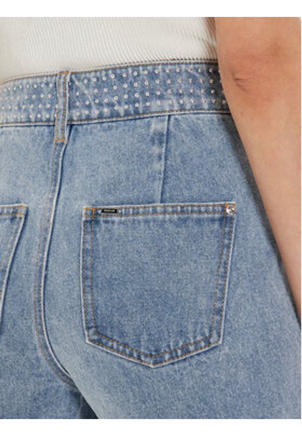 Morgan Szorty jeansowe 241-SHAMI Niebieski Straight Fit. Kolor: niebieski. Materiał: bawełna