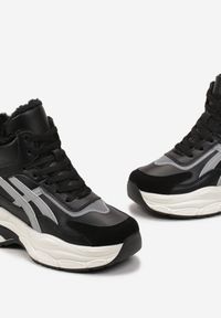 Born2be - Czarne Sneakersy za Kostkę na Platformie Eloriane. Wysokość cholewki: za kostkę. Kolor: czarny. Sezon: zima. Obcas: na platformie #5