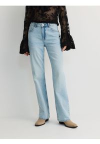 Reserved - Jeansy wide leg - niebieski. Kolor: niebieski