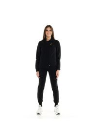 LEONE 1947 APPAREL - Damski dres Leone z ukośnym zamkiem Blackout. Kolor: czarny. Materiał: dresówka. Sport: fitness