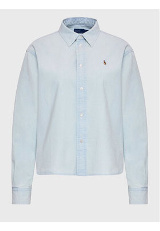 Polo Ralph Lauren Koszula 211891420001 Błękitny Relaxed Fit. Typ kołnierza: polo. Kolor: niebieski. Materiał: bawełna