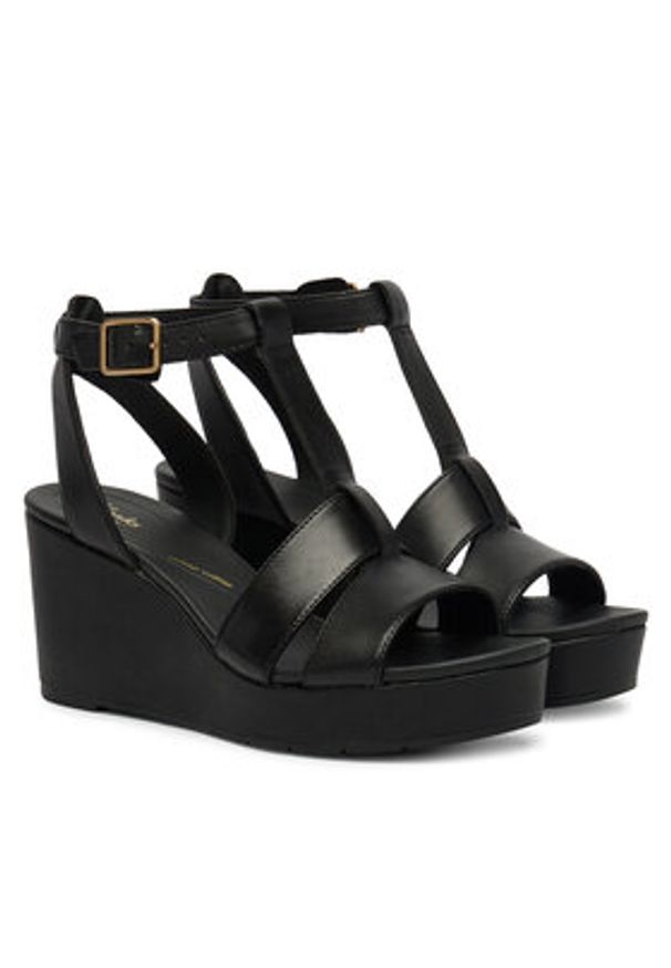 Clarks Sandały Sabina Hope 26186102 Czarny. Kolor: czarny. Materiał: skóra