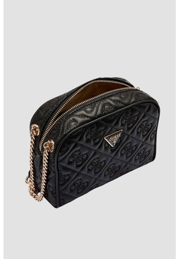 Guess - GUESS Czarna damska torebka Adelasia. Kolor: czarny. Materiał: skórzane