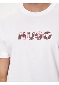 Hugo T-Shirt Camo Logo 50514969 Beżowy Regular Fit. Kolor: beżowy. Materiał: bawełna