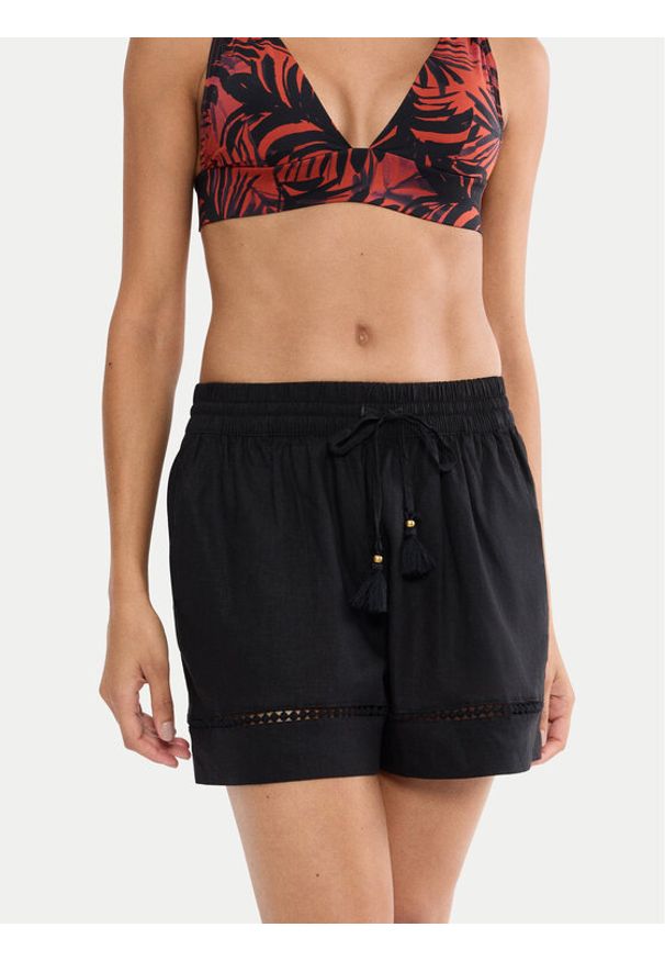 Triumph Szorty piżamowe Summer Wear 10227237 Czarny Regular Fit. Kolor: czarny. Materiał: wiskoza