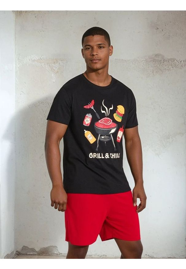 Sinsay - Piżama dwuczęściowa - czarny. Kolor: czarny