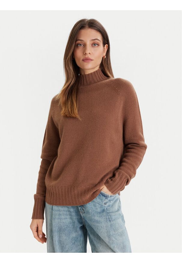 ViCOLO Sweter 77050F Brązowy Regular Fit. Kolor: brązowy. Materiał: kaszmir
