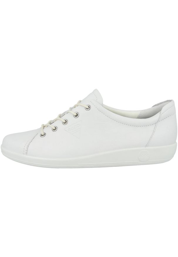 ecco - Buty do chodzenia damskie Ecco Soft 20. Kolor: biały. Materiał: materiał, skóra. Szerokość cholewki: normalna. Sport: turystyka piesza
