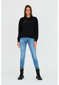 Guess - GUESS Czarna damska bluza z cyrkoniami, Rozmiar XS. Kolor: czarny