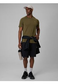 4f - 4F Koszulka trekkingowa z wełną merino męska - khaki S. Kolor: oliwkowy, brązowy, wielokolorowy. Materiał: wełna. Długość: długie #2