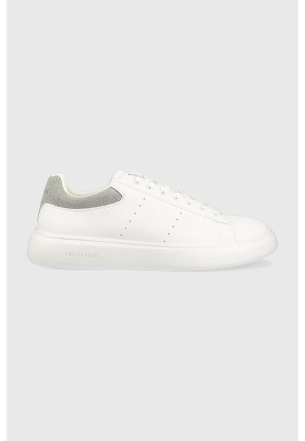 Trussardi Jeans - Trussardi sneakersy New Yrias kolor biały 77A00513 9Y099998. Nosek buta: okrągły. Kolor: biały