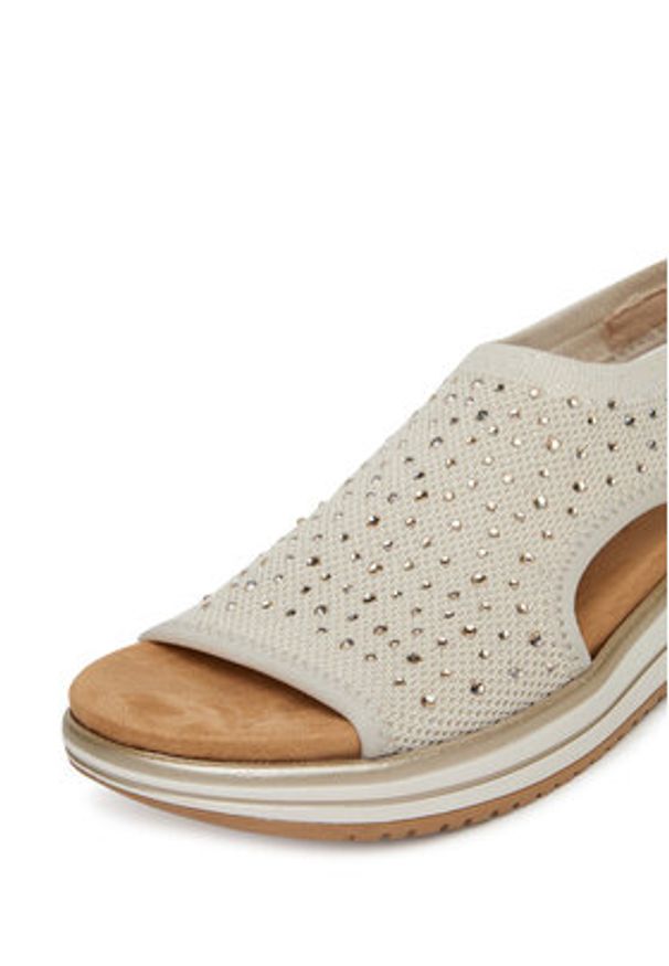 Remonte Sandały D1J55-60 Écru. Materiał: materiał