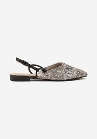 Renee - Czarne Sandały Slingback Vices z Metalicznymi Zdobieniami Janavie. Okazja: na co dzień. Zapięcie: sprzączka. Kolor: czarny. Wzór: aplikacja. Sezon: lato. Obcas: na obcasie. Styl: casual, elegancki. Wysokość obcasa: niski #6