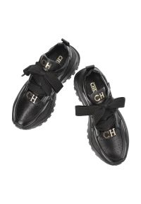 CheBello - Czarne Sneakersy Chebello Stylowe Buty Damskie Ze Skóry Naturalnej. Okazja: na co dzień. Kolor: czarny. Materiał: skóra. Styl: elegancki #5