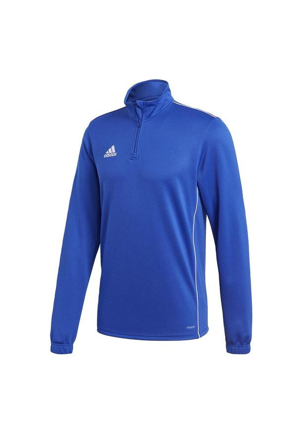 Adidas - Bluza męska adidas Core 18 Training Top. Typ kołnierza: kołnierzyk stójkowy. Kolor: biały, wielokolorowy, niebieski. Długość rękawa: długi rękaw. Długość: długie. Sport: piłka nożna