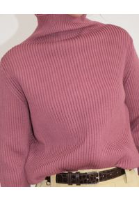 SAKS POTTS - Wełniany sweter Barbara. Typ kołnierza: golf. Kolor: różowy, wielokolorowy, fioletowy. Materiał: wełna. Długość rękawa: długi rękaw. Długość: długie