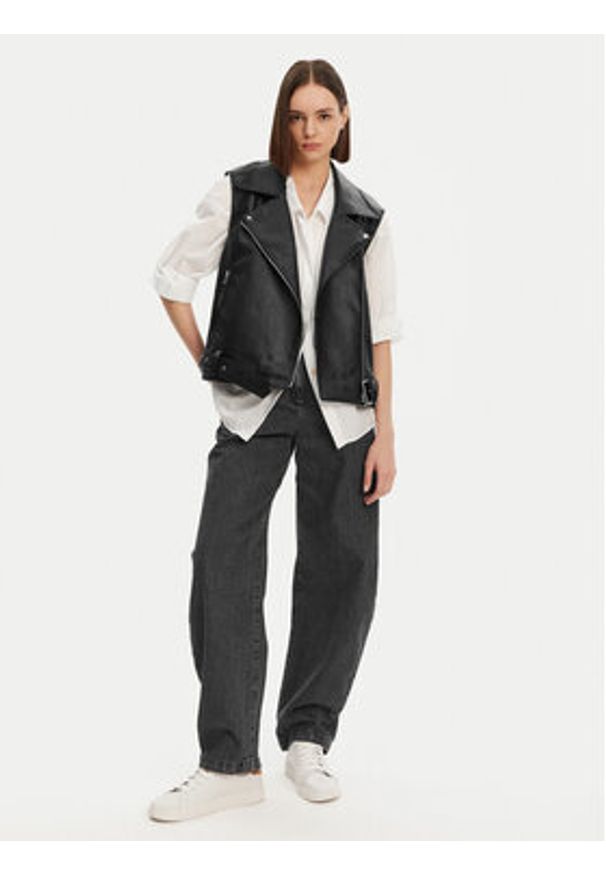 Noisy may - Noisy May Bezrękawnik Lina 27033196 Czarny Regular Fit. Kolor: czarny. Materiał: skóra. Długość rękawa: bez rękawów