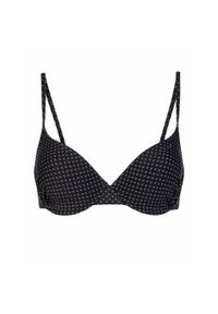 Damski top do kostiumu kąpielowego Protest Goal Dcup Wire. Kolor: czarny. Wzór: kropki #1