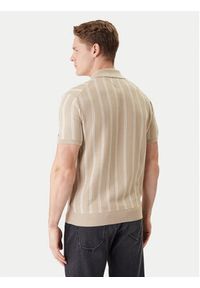 TOMMY HILFIGER - Tommy Hilfiger Polo Vertical MW0MW41949 Beżowy Regular Fit. Typ kołnierza: polo. Kolor: beżowy. Materiał: bawełna #4