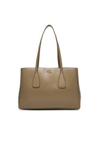 Calvin Klein Torebka Ck Medium Work Tote LV04F3442G Beżowy. Kolor: beżowy. Materiał: skórzane #2