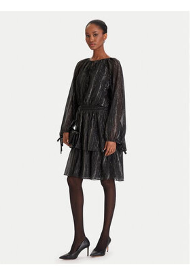 DKNY Sukienka koktajlowa DD5H1H71 Czarny Regular Fit. Kolor: czarny. Materiał: syntetyk. Styl: wizytowy