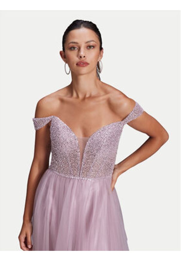 Hey Kyla - Swing Sukienka wieczorowa 5AH007HK Różowy Slim Fit. Kolor: różowy. Materiał: syntetyk. Styl: wizytowy