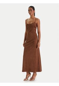 BARDOT - Bardot Sukienka z imitacji skóry Nadira 59194DB3 Brązowy Slim Fit. Kolor: brązowy. Materiał: skóra #1
