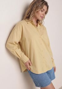 Born2be - Żółta Bawełniana Koszula o Kroju Oversize Nororena. Okazja: na co dzień. Kolor: żółty. Materiał: bawełna. Styl: elegancki, casual #1