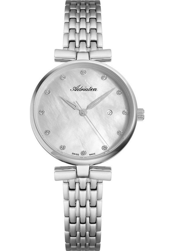 Zegarek Adriatica Zegarek damski Adriatica A3736.514FQ CYRKONIE srebrny. Kolor: srebrny