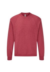 FRUIT OF THE LOOM - Klasyczna Bluza Raglanowa Unisex Dla Dorosłych. Kolor: czerwony. Długość rękawa: raglanowy rękaw
